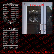 Custom Store Shop Name BUSINESS HOURS Vinyl Window Decal Sticker Sign Door BS015 picture