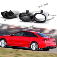 Black Muffler Tailpipe Exhaust Tips for Audi A6 S-line 2016 2017 2018 picture