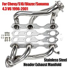 For 1996-01 Chevy/S10/Blazer/Sonoma 4.3 V6 Stainless SS Header Exhaust Manifold picture