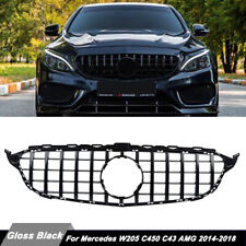 For Mercedes W205 C300 C450 C43 AMG 2014-2018 GTR Style Front Grille Gloss Black picture