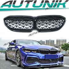 Gloss Black Diamond Front Kidney Grill Grille for BMW G20 330i M340i 2019-2022 picture