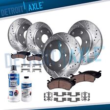 Front Rear Drilled Rotors Brake Pads for Chevy Silverado GMC Sierra 1500 Yukon picture