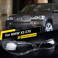 Pair Headlight Headlampshade Lens Lamp Cover Fit For BMW X5 E70 2007-2012 2013 picture