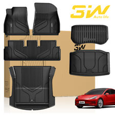 3W Floor Mats Fit For Tesla Model 3 2021-2023 All Weather Trunk Cargo Liner picture