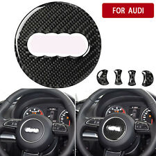 For Audi A3 14-16 A4 Q3 Q5 13-15 Carbon Fiber Steering Wheel Sticker Trim 93mm picture