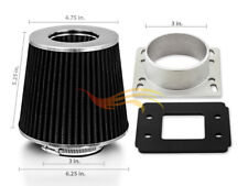BLACK Cone Dry Filter+AIR INTAKE MAF Adapter Kit For Mazda 92-95 MX3 MX5 1.6 1.8 picture