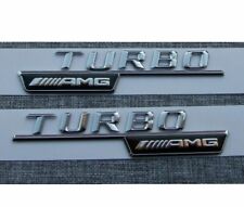 1pair Chrome Letters Fender Emblem Badge Emblems for Mercedes Benz TURBO AMG picture