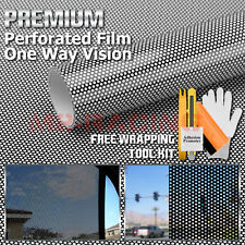 【One Way Vision】 Black Perforated Print Media Vinyl Window Sticker Sheet Film picture