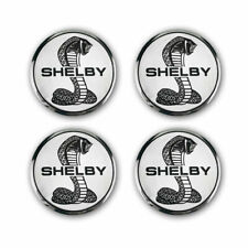 4 x 56mm Silver Aluminum Shelby Cobra Wheel Center Cap Stickers for Ford Mustang picture