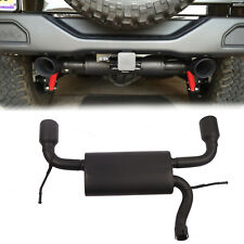 Dual CatBack Exhaust Muffler System For 07-18 Jeep Wrangler JK 2/4DR Flat Black picture