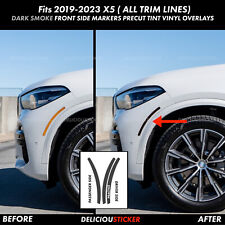 Fits 2019-2023 BMW X5 SMOKE Front Side Markers PreCut Insert Tint Overlay Vinyl picture