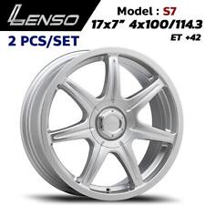 Lenso S7 Wheel Rim 17x7 PCD 4x100 4x114.3 ET+42 Limited Racing Silver Set 2 picture