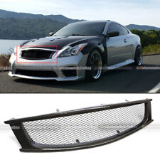 For 08 - 13 G37 2DR Coupe Badgeless Real Carbon Fiber Bumper Hood Mesh Grille picture