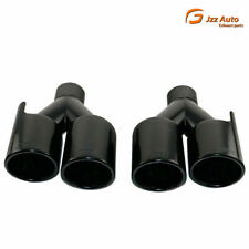 Pair 2.25'' Black Welding Car Dual Exhaust Pipe Tip for BMW M series Stainless picture