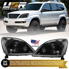 BLACK CLEAR CORNER Reflector Projector Headlight for 03-09 Lexus GX470 GX 470 picture
