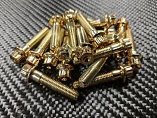 (40) M7 x 1.0 x 31mm Gold 12 Point Wheel Bolts & M7x1 Nuts for 3 piece wheels picture