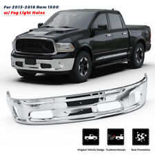 Front Chrome Steel Bumper For 2013-2018 Ram 1500 w/ Fog Light Holes 68160853AB picture