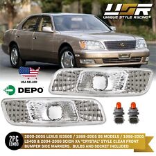DEPO Front Clear Bumper Side Markers Fit For 1998-2000 Lexus LS400 01-05 IS300 picture