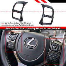 REAL CARBON FIBER STEERING WHEEL BUTTON TRIM COVER FOR 16-24 LEXUS IS RC NX GSF picture