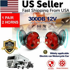 2x 12V 300DB Super Loud Train Horn Waterproof Motorcycle Car Truck SUV Boat Red picture