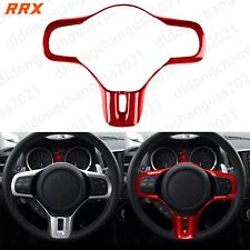 Red Dry Carbon Fiber Steering Wheel Cover Trim For Mitsubishi Lancer EVO X 10th picture