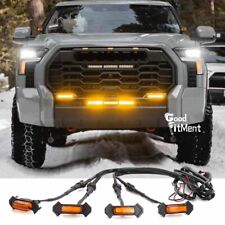 For Toyota Tundra 4pcs Smoked Lens Front Grille Amber LEDs Lights Raptor Style picture