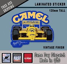 Camel Lotus Vintage  STYLE STICKER  120MM LAMINATED ayrton  formula 1 Senna picture