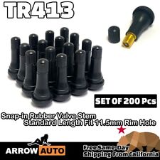 200x Tire Valve Stem TR413 Snap-In Car Auto Short Rubber Tubeless picture