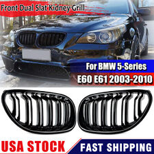 Front Kidney Grill Glossy Black for 2003-2010 BMW E60 E61 525i 535i 550i M5 4DR picture