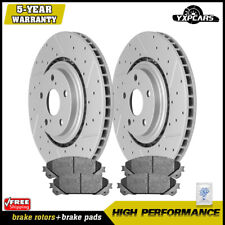 Front Drilled Rotors Ceramic Brake Pads for Toyota Highlander Sienna Lexus RX350 picture