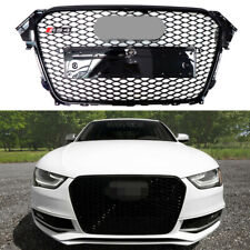 Front RS4 Style Sport Gloss Black Mesh Grille For Audi A4 S4 B8.5 13-16 picture
