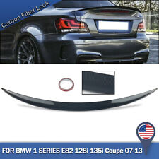 Fits BMW E82 128i 135i Coupe 07-13 Carbon Fiber Look Rear Trunk Lid Spoiler Wing picture