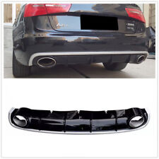 1Set RS6 Style Rear Diffuser W/ Pair Exhaust Tip For Audi A6 C7 2012-2015 Chrome picture