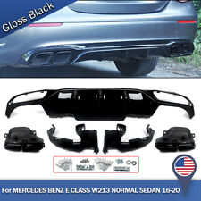 For 16-20 Mercedes Benz E Class W213 Standard Bumper Rear Diffuser & Exhaust Tip picture