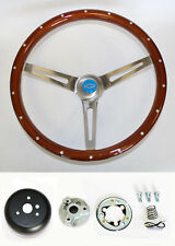 Chevelle Camaro El Camino Nova Wood Steering Wheel w/ Rivets High Gloss Blue 15