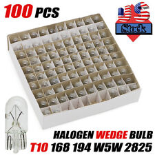 100 Pack 194 Halogen Signal Wedge Bulb T10 3W3 168 White Light Turn Lamp Marker picture