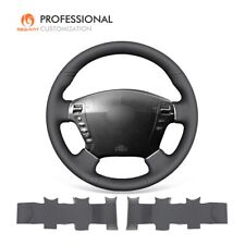 MEWANT Hnad Stitch Black PU Leather Steering Wheel Cover for Nissan Fuga Cima picture